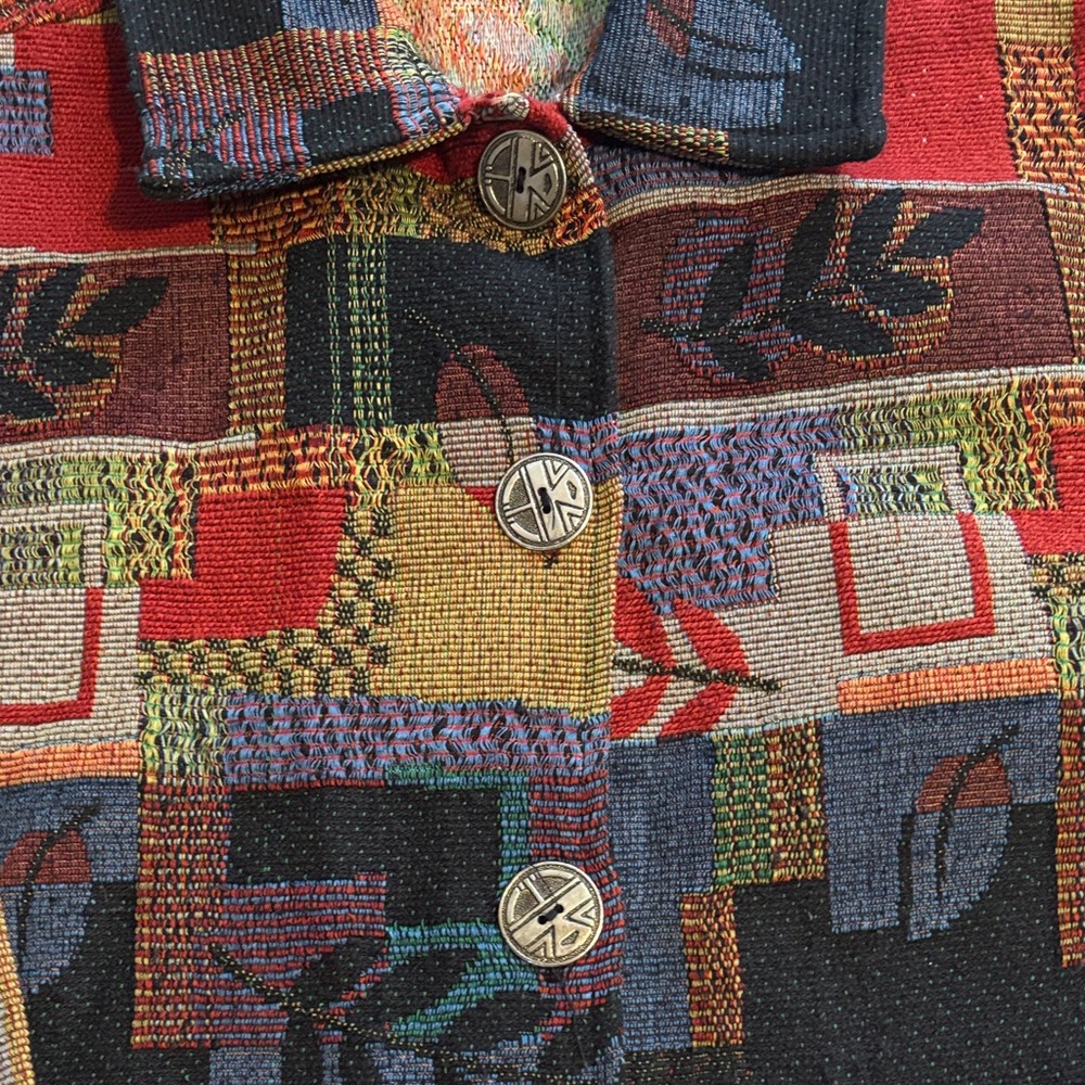 Jane Ashley Multicolor Leaves Patchwork Jacket, S… - image 4